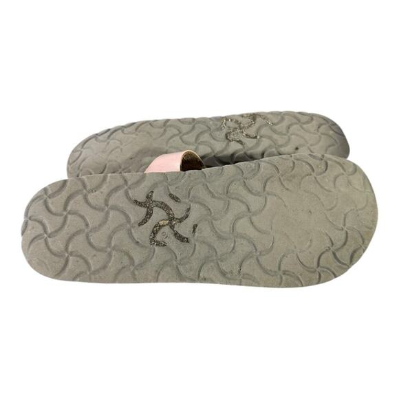 Birkenstock Gizeh Sandal Thong Pink Rose Gold EU 40 Leather Metallic Cork US 9 - Picture 9 of 9